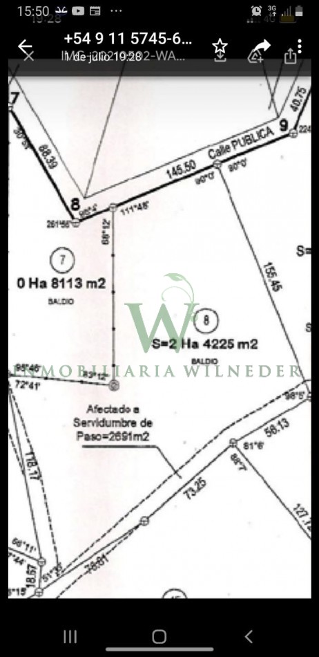 Villa Berna.Fraccion 2ha 4200m2, colinda con arroyo de agua permanente