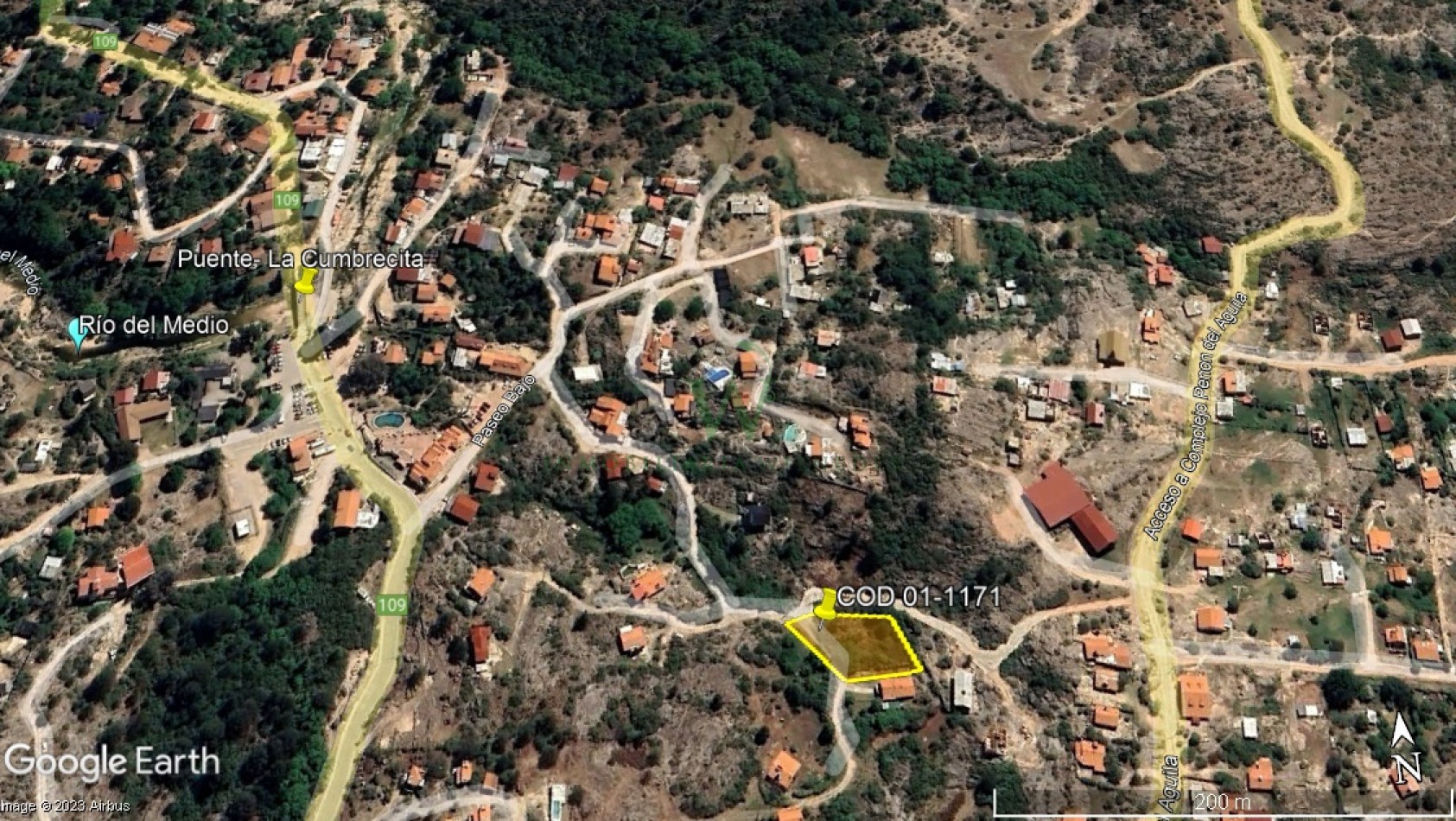 La Cumbrecita terreno a 200m del puente peatonal